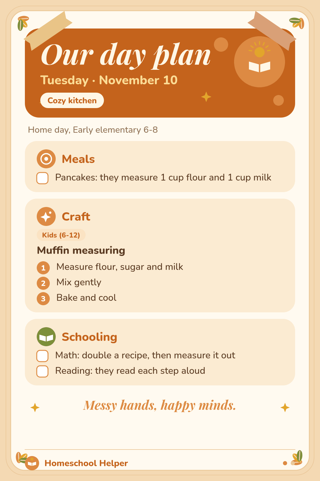 Baking day with measuring math